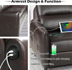 STHOUYN 85” Faux Leather Sofa Brown Leather Couch with USB, Mid Century Modern 3 Seater Couches Sofas Living Room Apartment, Large Office Sofa Couch, Stain Resistant & 3 Tufted Cushion (Brown)