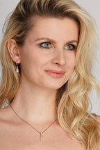 Mariell Rose Gold Wedding Necklace & Earrings Jewelry Set with Freshwater Pearl for Bridesmaids & Brides