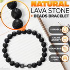 Lava Rock Bracelet - Stylish Matching Beaded Bracelets for Men & Women with Trendy Dumbbells, Comfortable Elastic Rope - Soothing Diffuser Bead Bracelet Men & Women