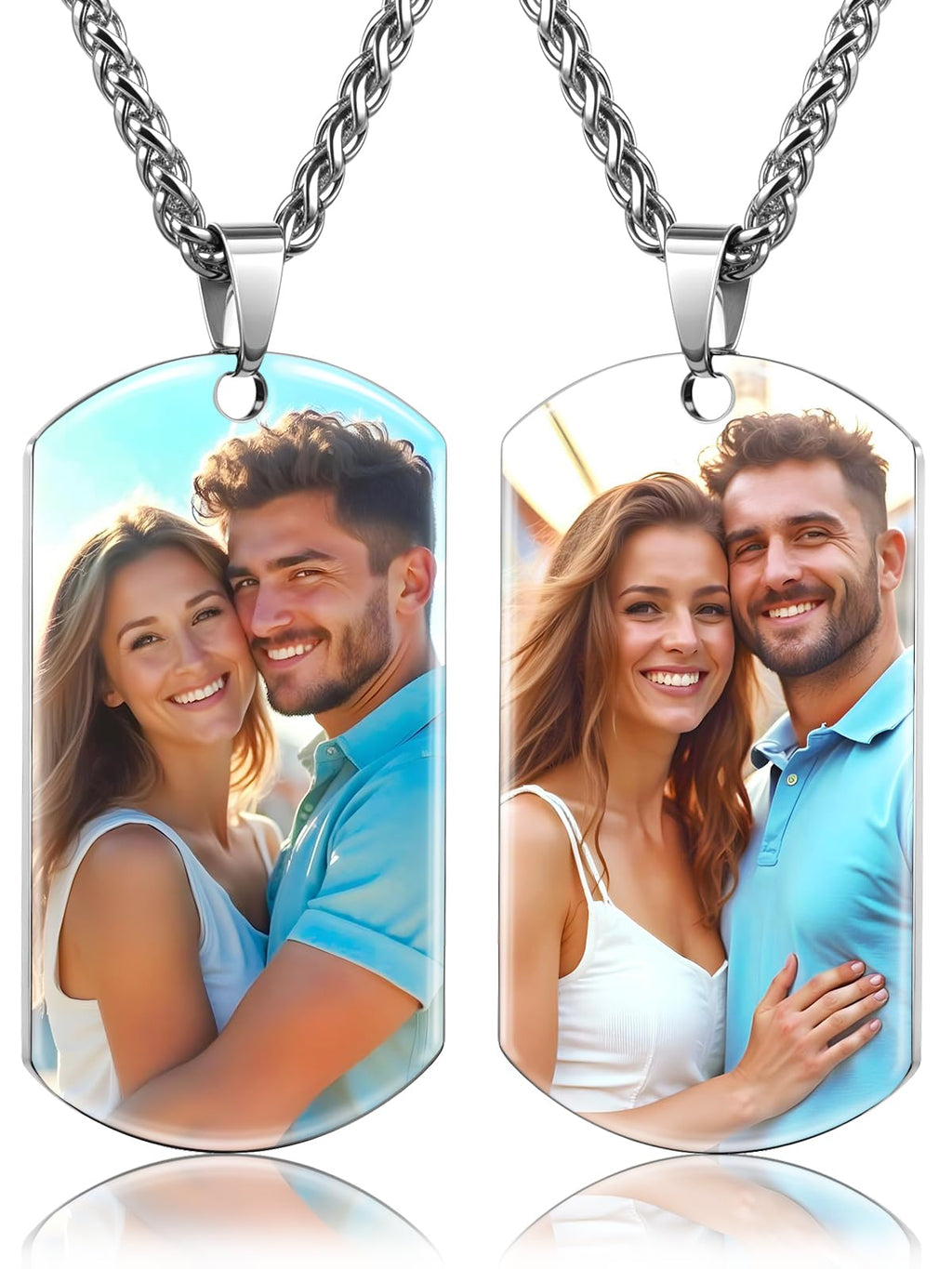 Picture Necklace Personalized Photo, Custom Necklace for Men Customized Engraved Necklace with Photo Text Memorial Gifts for Women Dad Mom
