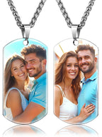 Picture Necklace Personalized Photo, Custom Necklace for Men Customized Engraved Necklace with Photo Text Memorial Gifts for Women Dad Mom