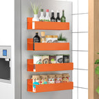 6 Pack Magnetic Spice Storage Rack Organizer for Refrigerator and Oven, Black Fridge Organizers and Storage