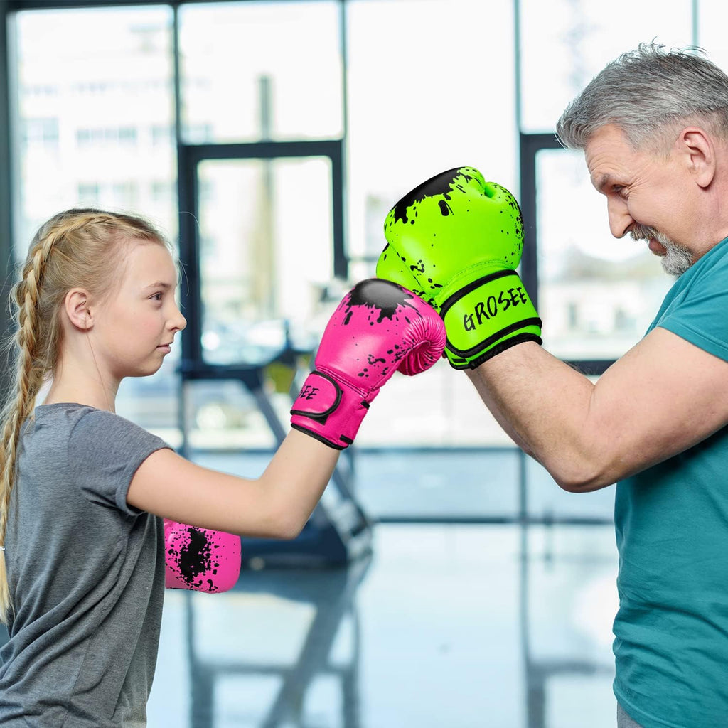 Kids Boxing Glove 6oz 8oz, Youth, Boys and Girls Training Sparring Gloves for Punching Bag, Kickboxing, Muay Thai, MMA, Gift for Age 6-15 Years