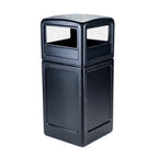 Commercial Zone-73290199 PolyTec 42 Gallon Square Waste Container with Dome Lid Color: Black
