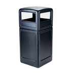 Commercial Zone-73290199 PolyTec 42 Gallon Square Waste Container with Dome Lid Color: Black