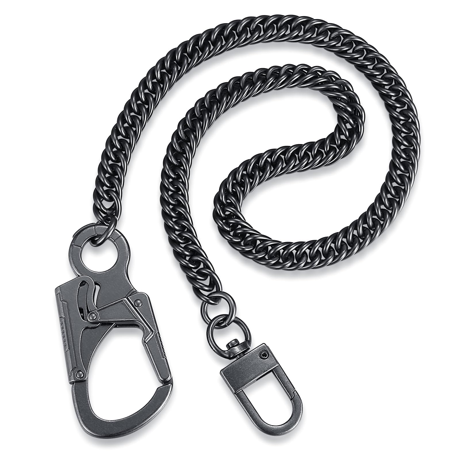 Ahiller Wallet Chain, 25''Heavy Duty Biker Wallet Chains for Men, Anti Lost Keychain,Belt,Pocket Jean Pant Chain for Keys(W-JRL-Gunmetal-1P)
