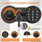 4.0 Kübik Büyük Ev Kasası Yangın Geçirmez Su Geçirmez, Hırsızlığa Karşı Yangın Geçirmez Kasa Programlanabilir Tuş Takımı, Yedek Anahtarlar ve Çıkarılabilir Raf ile, Ev Parası, Ateşli Silahlar, Belgeler ve İlaçlar için Dijital Güvenlik Kasası