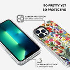 MOSNOVO Case for iPhone 13 Pro Max, [Buffertech 6.6ft Military-Grade Drop Protection] [Anti Peel Off Tech] Clear TPU Bumper Phone Case Cover Design - in The Garden