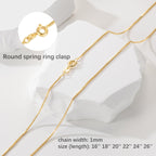PPRLIFE 14K guldhalskæde til kvinder guld kæde til mænd 1 mm bred tynd boxkæde tynd halskæde til kvinder kæder minimalistisk klassisk hip-hop halskæder ikke misfarvende 16-26in (18in)