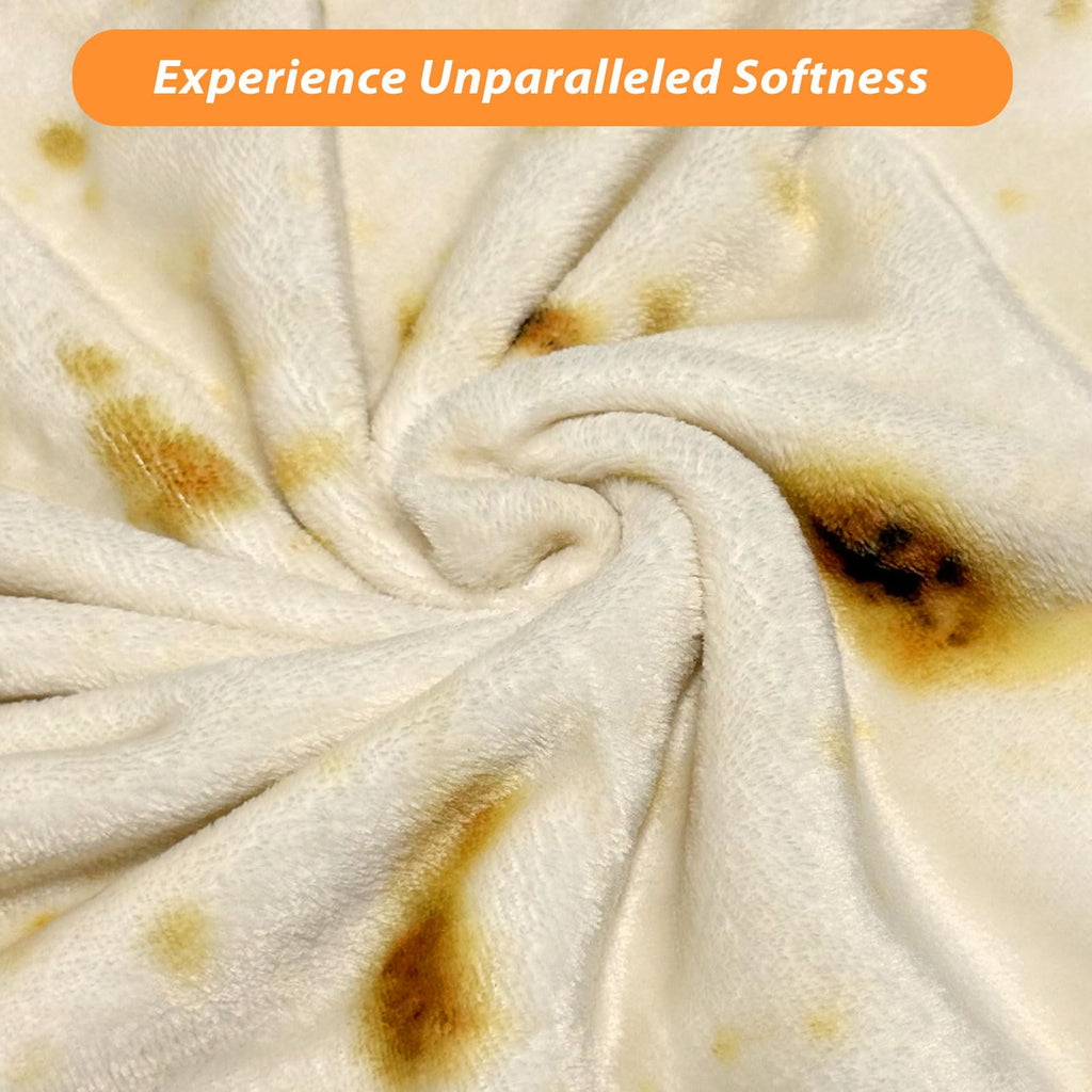 HDFK Tortilla Blanket Adult Size Beige Yellow Double Sided Throw Taco Realistic Food Blankets Lightweight Flannel Fleece White Elephant Funny Gifts for Kids 60 inches for Women Cozy Soft Teen Novelty