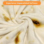 HDFK Tortilla Blanket Adult Size Beige Yellow Double Sided Throw Taco Realistic Food Blankets Lightweight Flannel Fleece White Elephant Funny Gifts for Kids 60 inches for Women Cozy Soft Teen Novelty