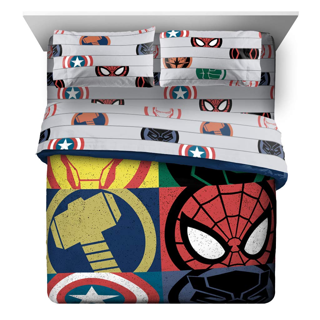 Jay Franco Marvel Spidey and His Amazing Friends Team Spidey 5 Piece Twin Size Bed Set - Includes Comforter & Sheet Set Bedding - Super Soft Fade Resistant Microfiber (Official Marvel Product)