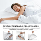 Queen Pillow Cases Set of 2 - Soft, Hotel Quality Pillowcase Covers - Comfy, Luxury Bedding for Women, Men, Kids & Teens - Machine Washable Pillow Protectors - 2 Piece - Queen Size White Pillow Cover