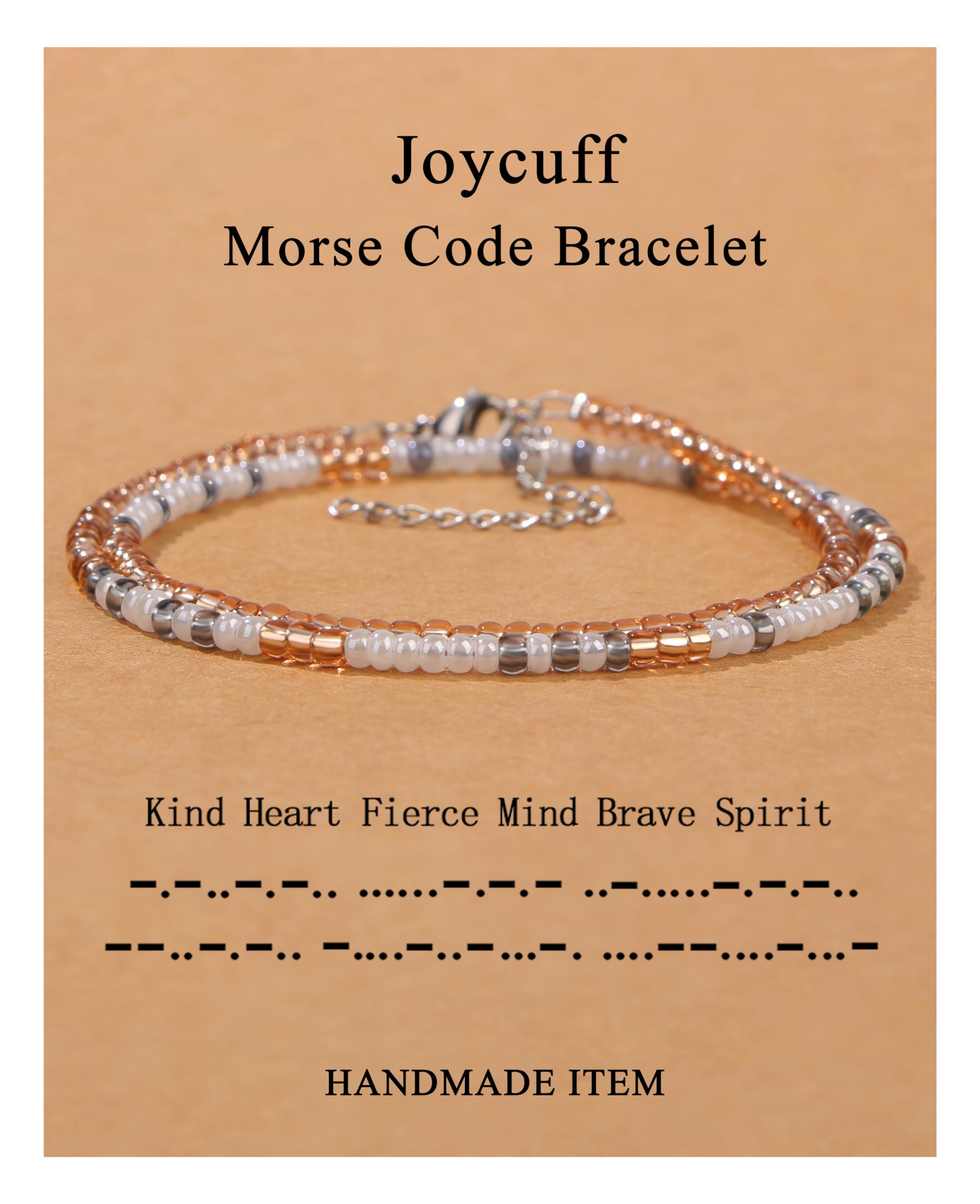 JoycuFF Inspirujące bransoletki z kodem Morse'a dla kobiet, prezenty dodające otuchy dla kobiet, biżuteria świąteczna dla córki, bratnia dusza, najlepsza przyjaciółka, prezenty na ukończenie szkoły, prezenty przyjaźni dla kobiet