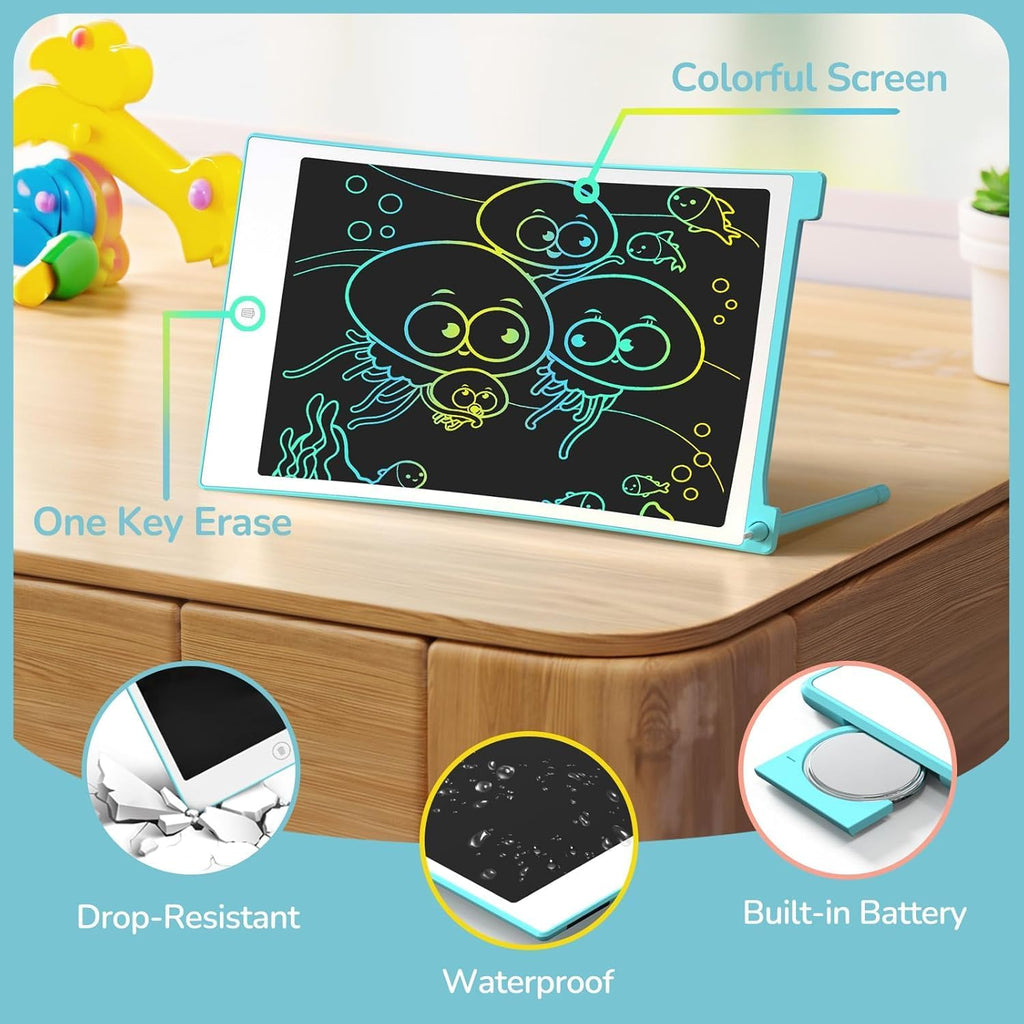 TECJOE 4 Pack LCD Writing Tablet, 8.5 Inch Colorful Drawing Board, Kids Travel Games Activity Learning Toys, Birthday Gifts for 3-8 Year Old Boys Girls Toddlers Preschooler