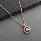 Mariell 14K Rose Gold Plated AA Recovery Necklace CZ Unity Pendant - Great Jewelry Gift for Sober Women