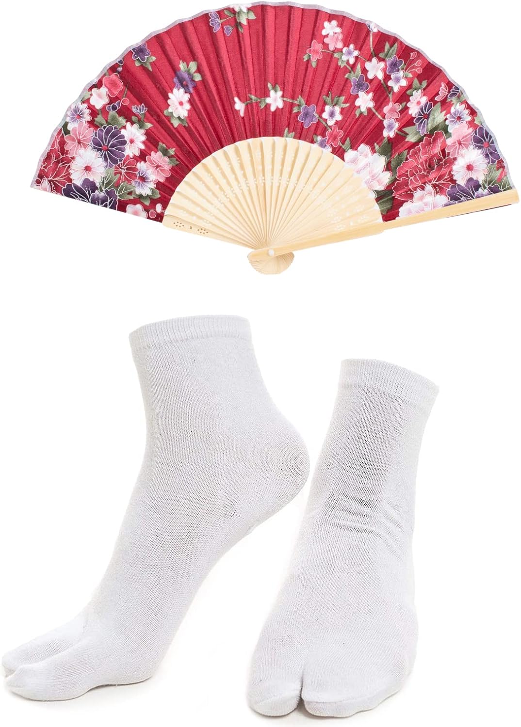 Japanese Anime Women's Kimono Robe Geisha Yukata Sweet Dress Blossom Satin Bathrobe Sleepwear Fans Tabi Socks Set