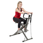 Sunny Health & Fitness Row-N-Ride PRO Machine à Squats pour la Maison, Rameur Pliable avec Capacité de 300 LB et 12 Niveaux de Résistance, Équipement d'Exercice Complet pour le Corps, Machine à Ramer - SF-A020052