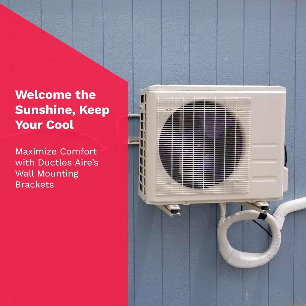 DuctlessAire Outdoor Wall Bracket - Mini Split Mounting Bracket - Ductless Air Conditioner Wall Mount - Mini Split AC/Heating System Accessories for Window AC, HVAC, Heat Pump & More (9000-36000 BTU)