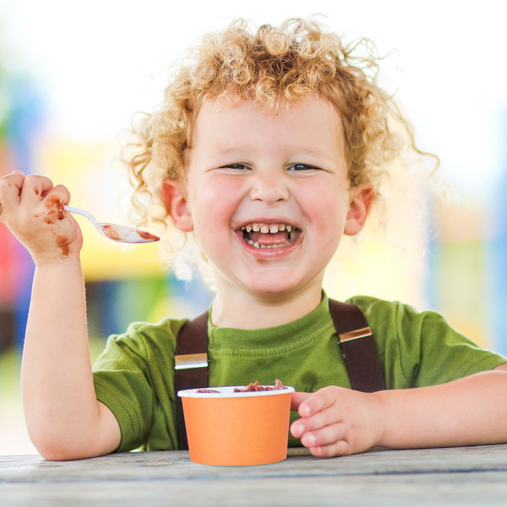 Aodaer Paper Ice Cream Cups Disposable Dessert Bowls 6 Colors Ice Cream Containers Hot and Cold Food Bowls Summer Party Treat Cups for Frozen Yogurt, Dessert, Sundae (300, 8 oz)