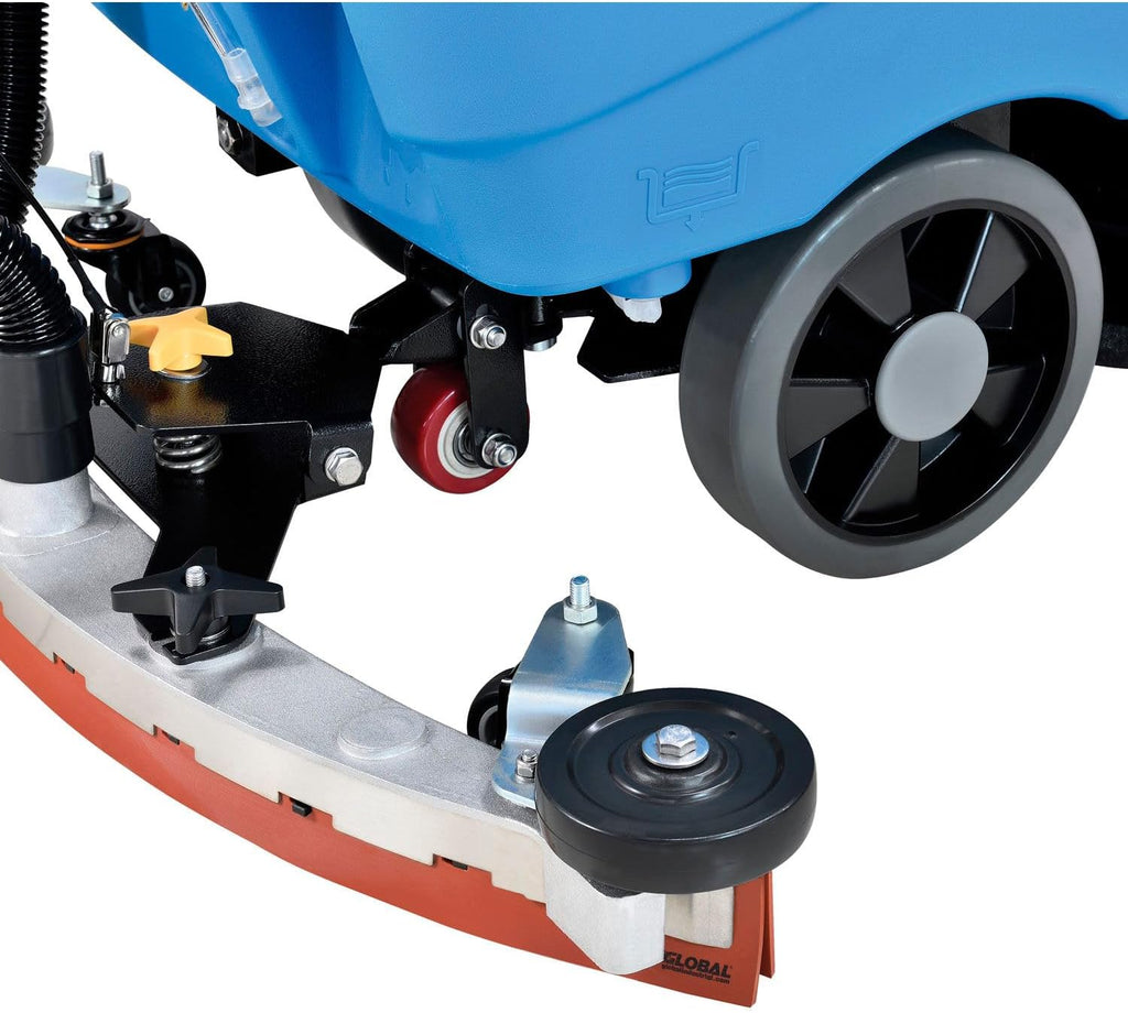 Global Industrial Commercial Electric Walk-Behind Ergonomic Auto Floor Scrubber, Corded, 17" Cleaning Path, 9.2 Gallon Solution Tank, 10.5 Gallon Recovery Tank