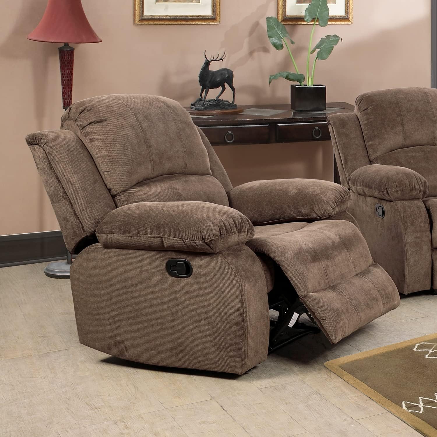 Bonded Leather Living Room Furniture Set Reclining Sofa Set Loveseat Furniture Sets in Living Room Sofa Recliners (3 Pieces, Brown)