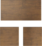 Set of 3 Living Room Tables - Metal Basket Storage with Removable Lids - 2 Small Side and 1 Large Accent Table by Lavish Home (Brown/Black)