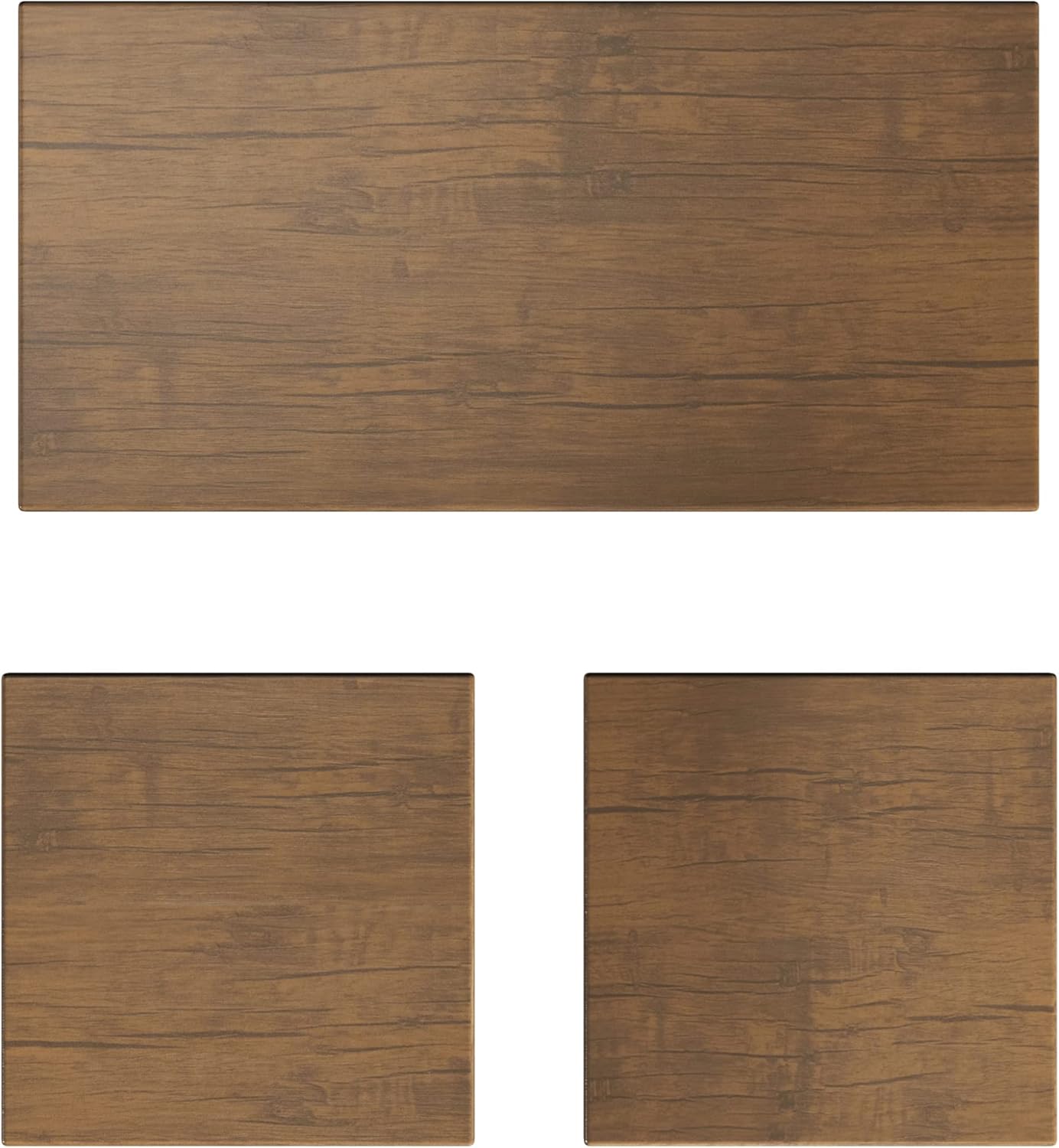 Set of 3 Living Room Tables - Metal Basket Storage with Removable Lids - 2 Small Side and 1 Large Accent Table by Lavish Home (Brown/Black)