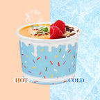 Aodaer 300 Pack Ice Cream Cups 8oz Sprinkles Paper Ice Cream Bowls 6 Color Disposable Snack Bowls Party Supplies Treat Cups for Sundae, Frozen Yogurt, Dessert