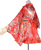 Kimono Costume Adult Japanese Geisha Floral Patten Gown Blossom Bathrobe Sleepwear With Obi Belt
