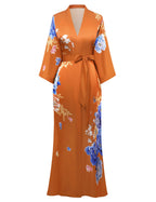 PRODESIGN Kimono Robe for Women - Long Satin Sleepwear Silky Kimono Cover-Up Nightgown Japanese Bathrobe Loungewear Blouse