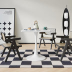 White Square Tulip Table for 2 Person, 24 Inch Small Dining Table with Pedestal Base for Two, Mid Century Modern Tulip Tables for Kitchen, Living Room, Cafe, Coffee, Office, Bistro, Pub, Bar, Wood Top