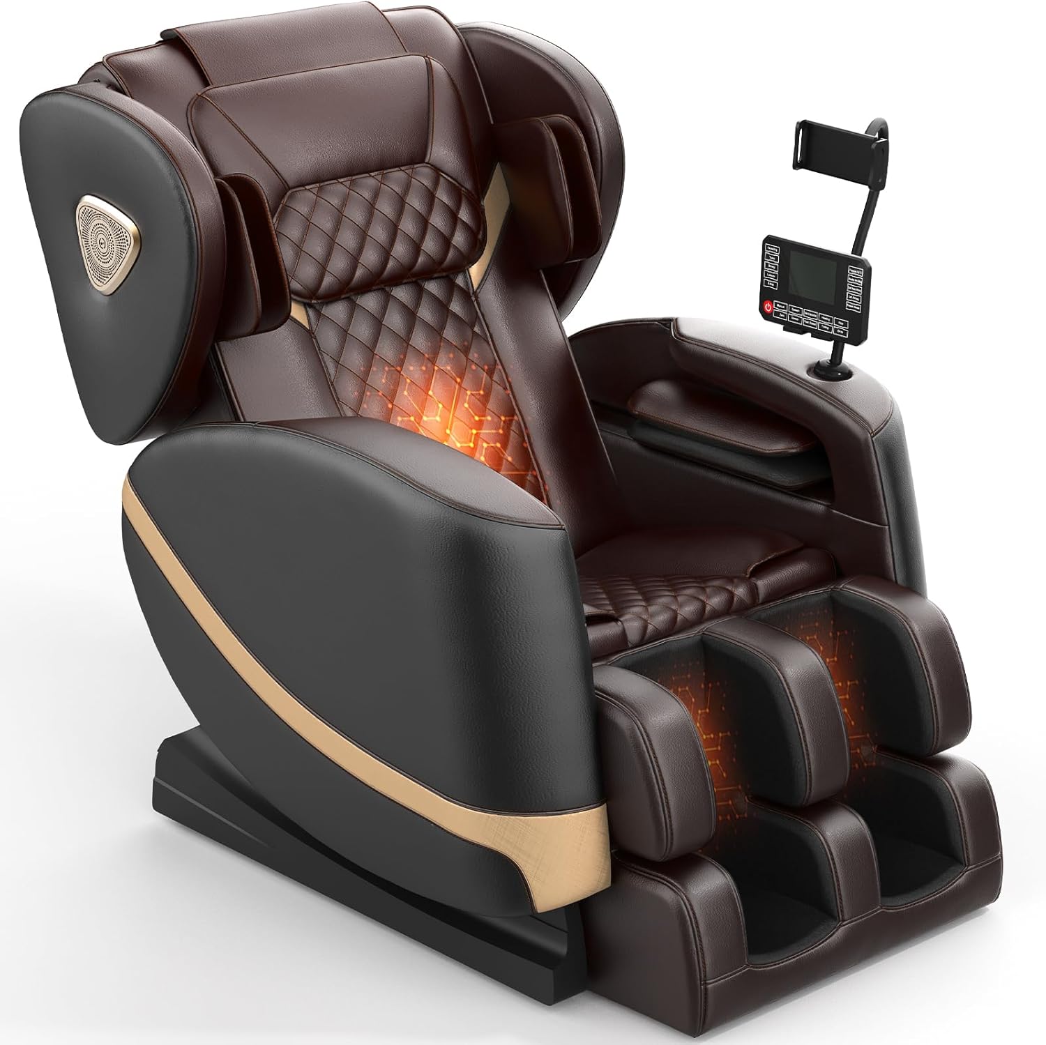 2025 Massage Chair Full Body, Zero Gravity Massage Chair with 10 Fix Rollers, Heating, Foot Massage, Auto Modes, Bluetooth Speaker, Touch Screen Controller