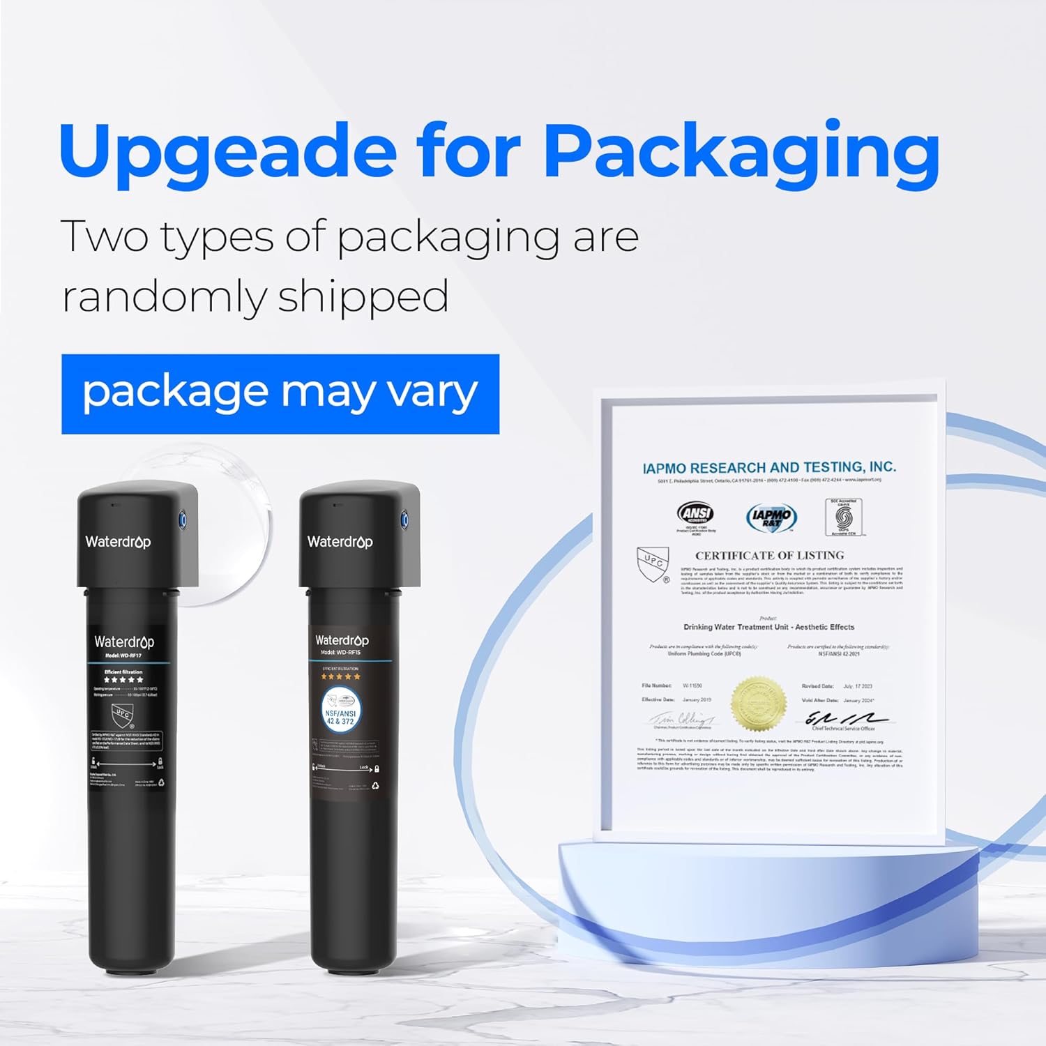 Waterdrop 15UA Under Sink Water Filter System, Reduces Lead, Chlorine, Bad Taste & Odor, Under Counter Water Filter Direct Connect to Kitchen Faucet, NSF/ANSI 42 Certified, 2 Year, USA Tech