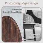 Oval Coffee Table, 2-Tier Coffee Table with Open Storage Shelf, 40" Modern Wood Center Table Tea Table for Living Room, Bedroom, Apartment, Dark Walnut