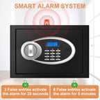 0.7 Cuft Kleine Huissafes Water- en Brandwerend, Digitale Persoonlijke Beveiligingskluis met Programmeerbaar Toetsenbord en Reserve Sleutels, Kleine Brandwerende Safes voor Geld, Medicijnen en Waardevolle Bezittingen thuis