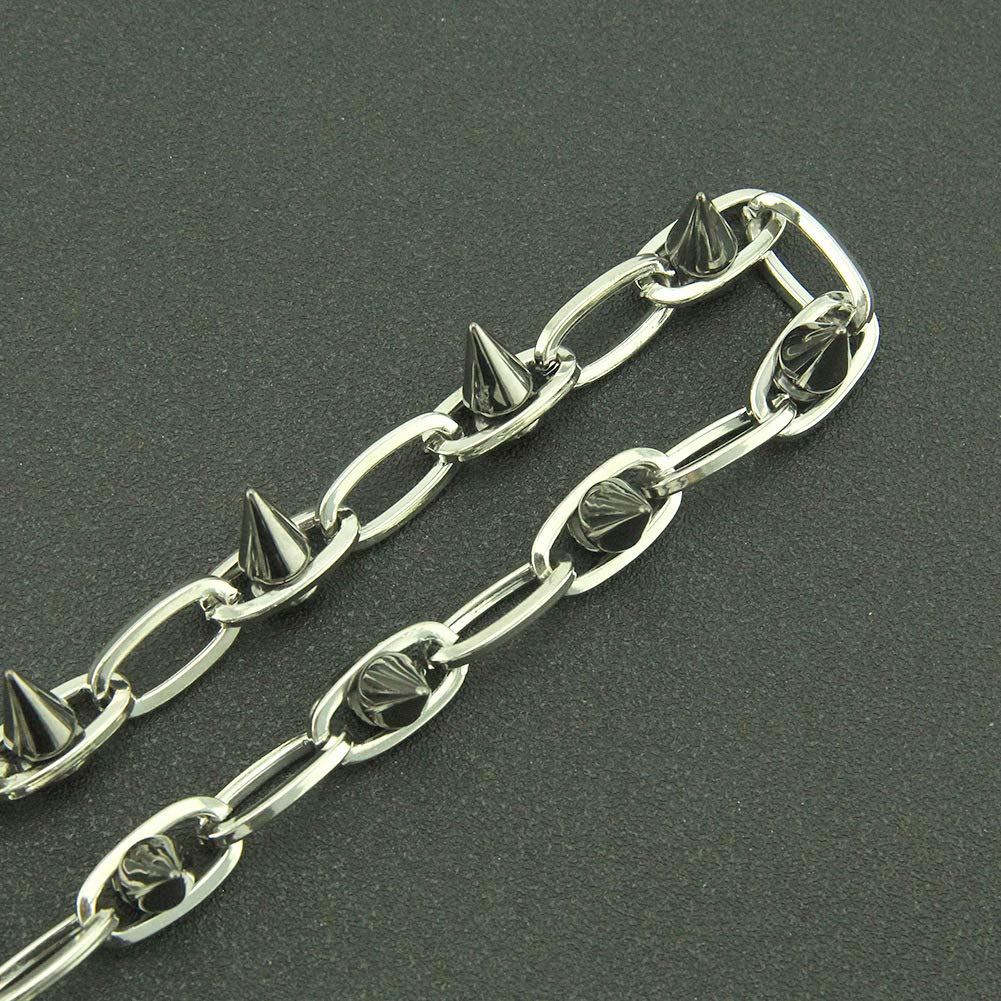 Chaînes de montre de poche à rivet lourd PINKPIN Chaîne de portefeuille Chaîne de motard Porte-clés Pantalon Longue chaîne Punk Pantalon Hip Hop pour hommes femmes