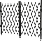 Double Folding Security Door, 5.25' H x 9.84' W Wall Mounted Scissor Gate - Iron & Aluminum Alloy Accordion Gate with 360 Rolling Barricade