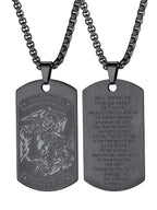 FaithHeart Saint Michael Necklace, Stainless Steel/18K Gold Plated St Michael the Archangel Pendant Amulet for Men Women with Gift Packaging