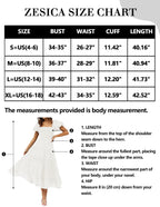ZESICA Women's 2025 Summer Square Neck Short Puff Sleeve Solid Color High Waist Casual Smocked Flowy A Line Tiered Midi Dress,White,Small