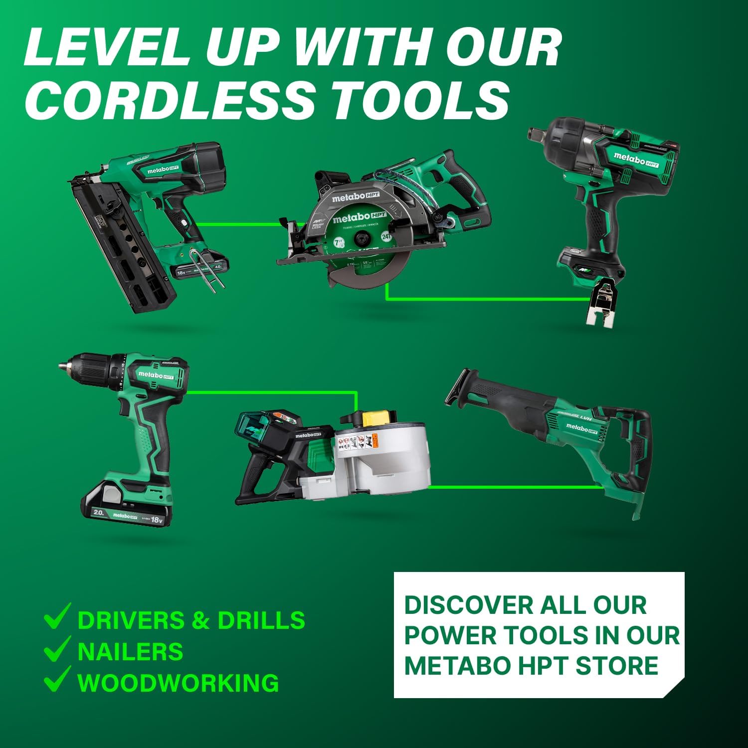 Metabo HPT 10-Inch Single Bevel Compound Miter Saw, 15-Amp Power Saw with Xact Cut Shadow Line, Precision Miter Angles, Single Bevel 0-45°, 40T TCT Miter Saw Blade, Lightweight Design, C10FCG2