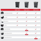 Rubbermaid Premier Series III Step-On Trash Can for Home and Kitchen, with Stainless Steel Rim, 12.4 Gallon, Charcoal, for Home/Kitchen/Garage/Apartment/Office