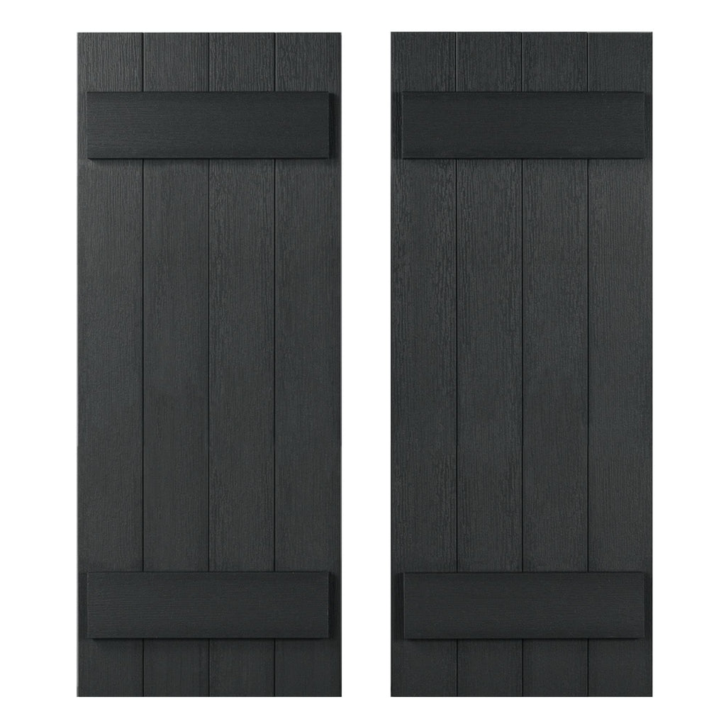 highwood Stonecroft Bretter- und Lattenläden Set mit 2 Stück, 39 Zoll, schwarz lackierbar