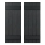 highwood Stonecroft Bretter- und Lattenläden Set mit 2 Stück, 39 Zoll, schwarz lackierbar