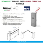 BENINCA Barrier GATE Operator with 165” ARM (RB400US KIT) Made in Italy
