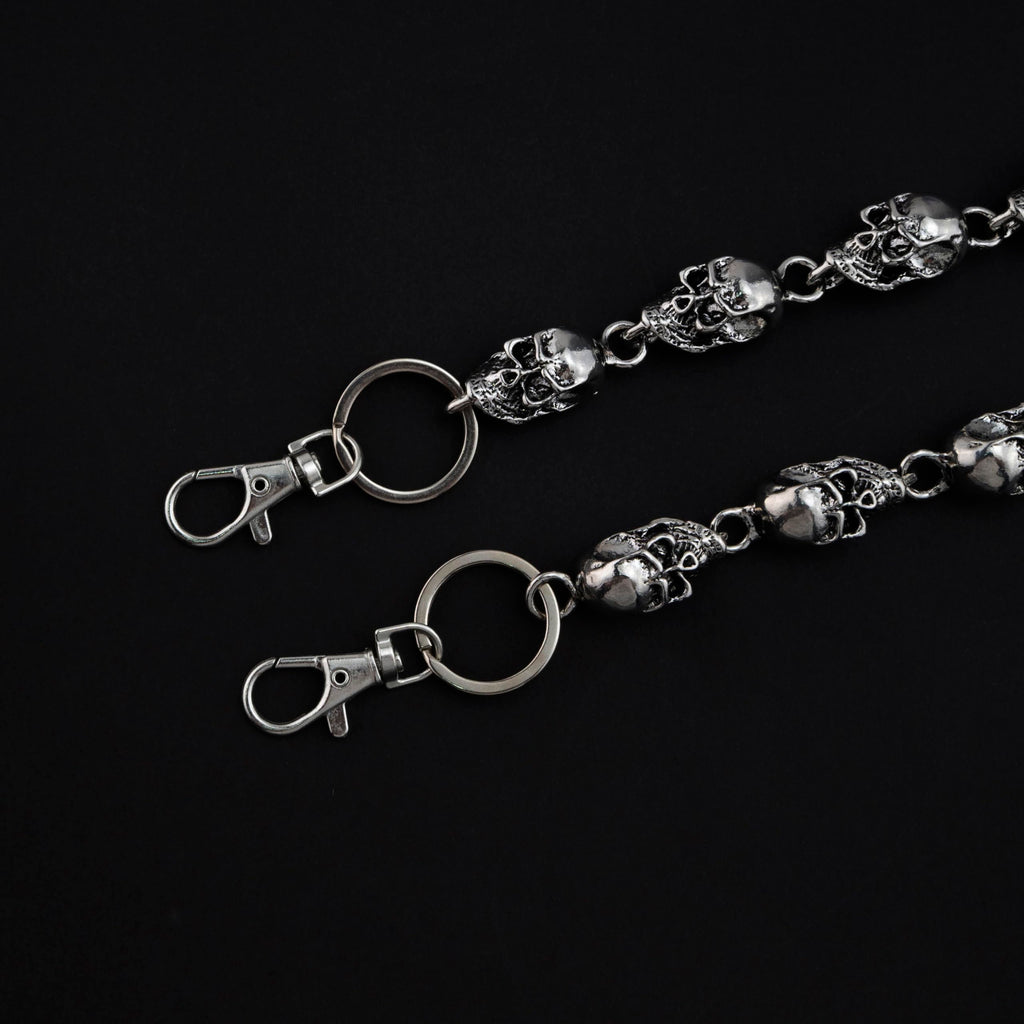 Chaîne de portefeuille Ikacvb Punk lourde avec crâne, chaîne de pantalon pour hommes, chaînes de motard cool, chaînes antivol pour portefeuille, cadeaux pour hommes, accessoires gothiques avec crâne, petits cadeaux pour hommes