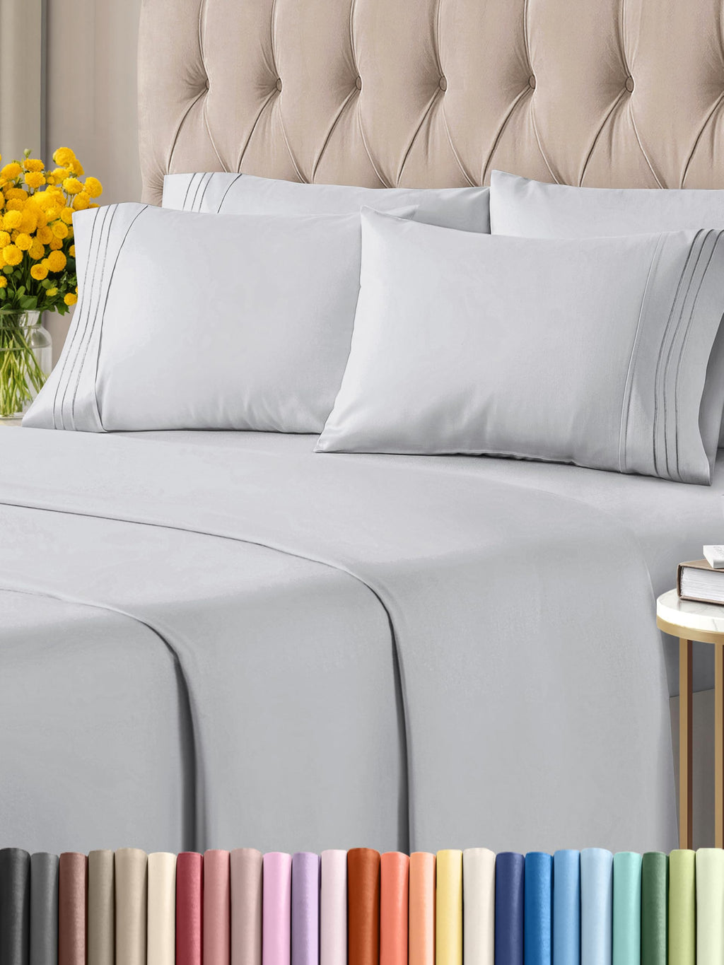 King 6 Piece Sheet Set - Breathable & Cooling Bed Sheets - Hotel Luxury Bed Sheets for Women, Men, Kids & Teens - Comfy Bedding with Deep Pockets & Easy Fit - Soft and Wrinkle Free - King White Sheets