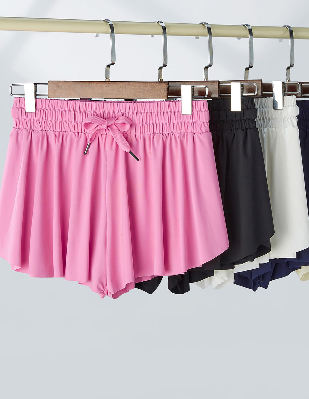 3er-Pack Mädchen Fließende Shorts mit Spandex-Futter 2-in-1 Jugend Schmetterlingsröcke für Fitness, Laufen, Sport (Set 2, Jugend Medium)