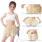 Flowy Shorts Girls Butterfly Shorts Girls Athletic Shorts Kids Butterfly Shorts Toddler Youth with Liner 2-in-1