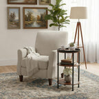 Small Round Side Table for Small Spaces, 3-Tier Round Accent Table Slim Side Table, Modern Sofa Corner Table for Living Room Nightstand Bedroom (Rustic Brown)